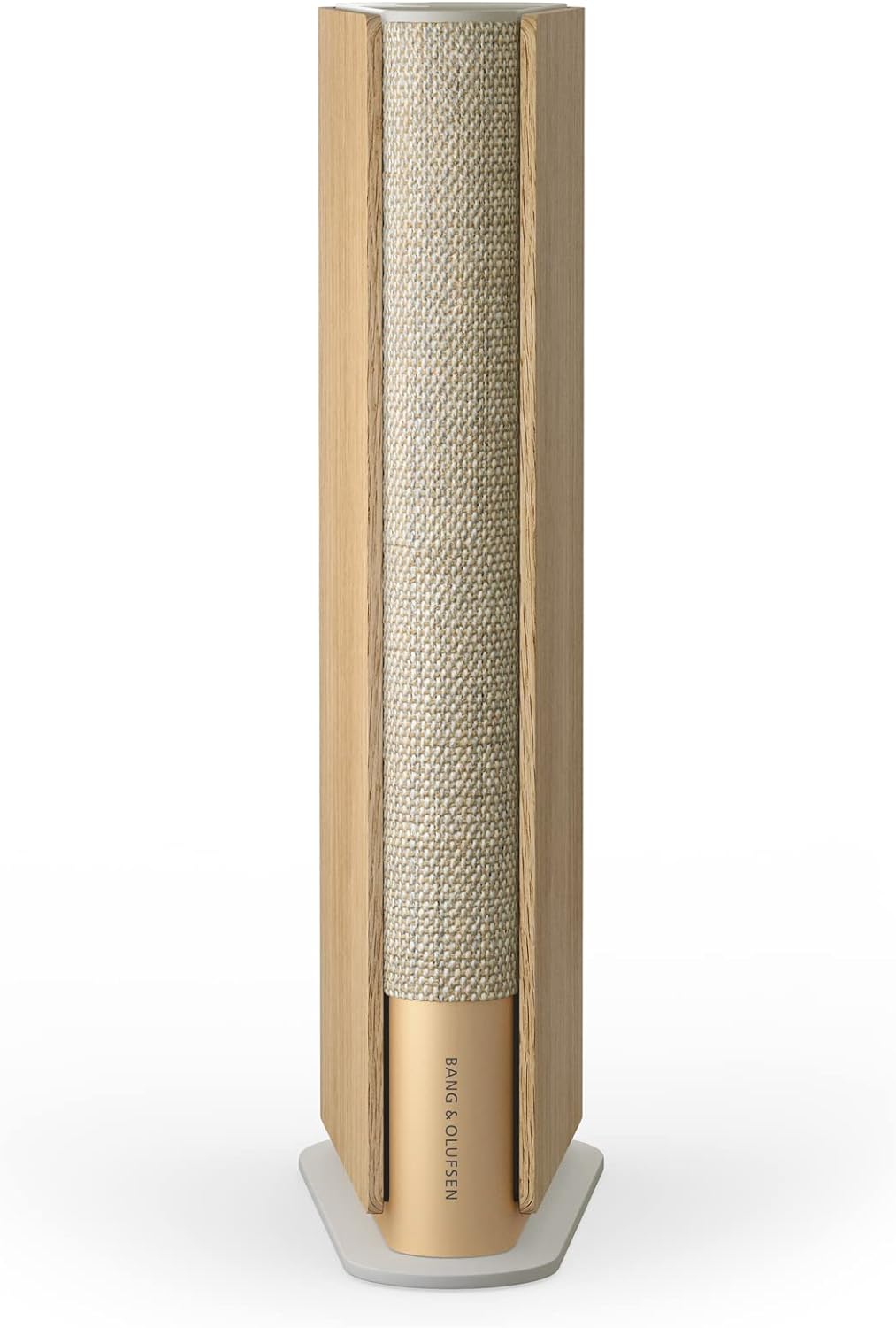 Bang & Olufsen Beosound Emerge Bookshelf Wi-Fi Speaker, Gold Tone/Light Oak