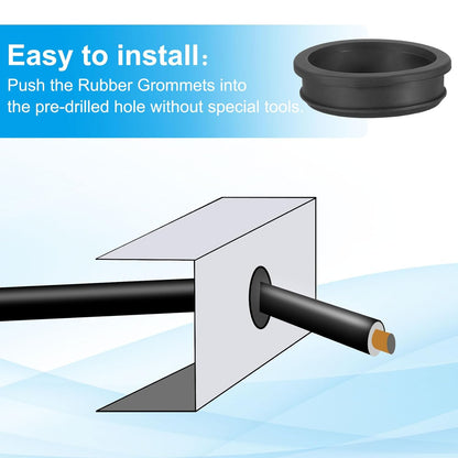 PATIKIL 58.6mm / 2-5/16 Inch Drill Hole,2-1/16 Inch ID Rubber Grommets, 3Pcs Top Hat Grommet for Wiring Eyelet Ring Gasket Automotive Firewall Cable Hole Plugs Wires Protection, Black
