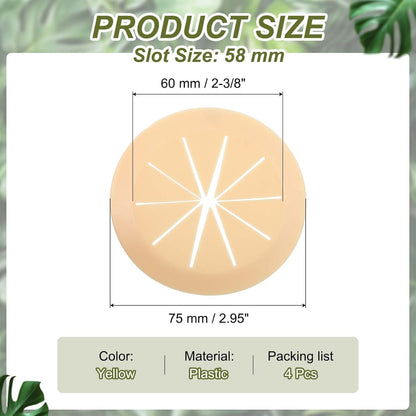 PATIKIL Desk Grommet 2-3/8", 4 Pcs Round Cable Grommet Cord Hole Cover with Adhesive Tape Flexible Table Wire Organizer for Office Home Table Countertop, Yellow