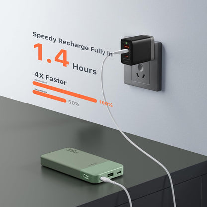 Power Bank Fast Charging 10000mAh 35W Portable Charger Small Battery Pack with PD 3.0 & QC 4.0 Type-C USB-A Input Output Lightweight Phone Charger Compatible for iPhone Samsung iPad