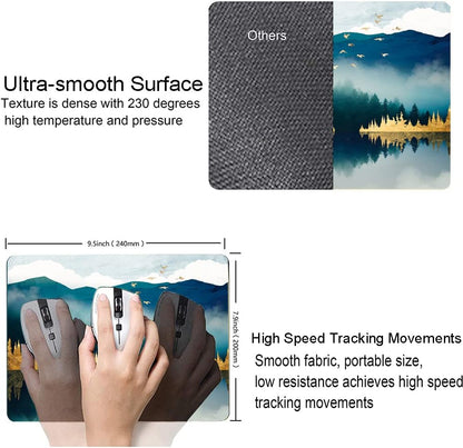 Abstract Landscape Mouse Pad - Square Waterproof Non-Slip Rubber Base for Office Laptop, 9.5"x7.9"x0.12" Inch (Mountain Landscape)