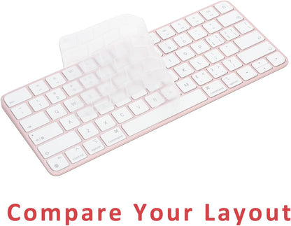Keyboard Cover for New M4 iMac Magic Keyboard (Model A3203/A2450, w/o Touch ID, w/o Numeric Key) - Ultra Thin, Protective and Clear Keyboard Cover Protector Skin