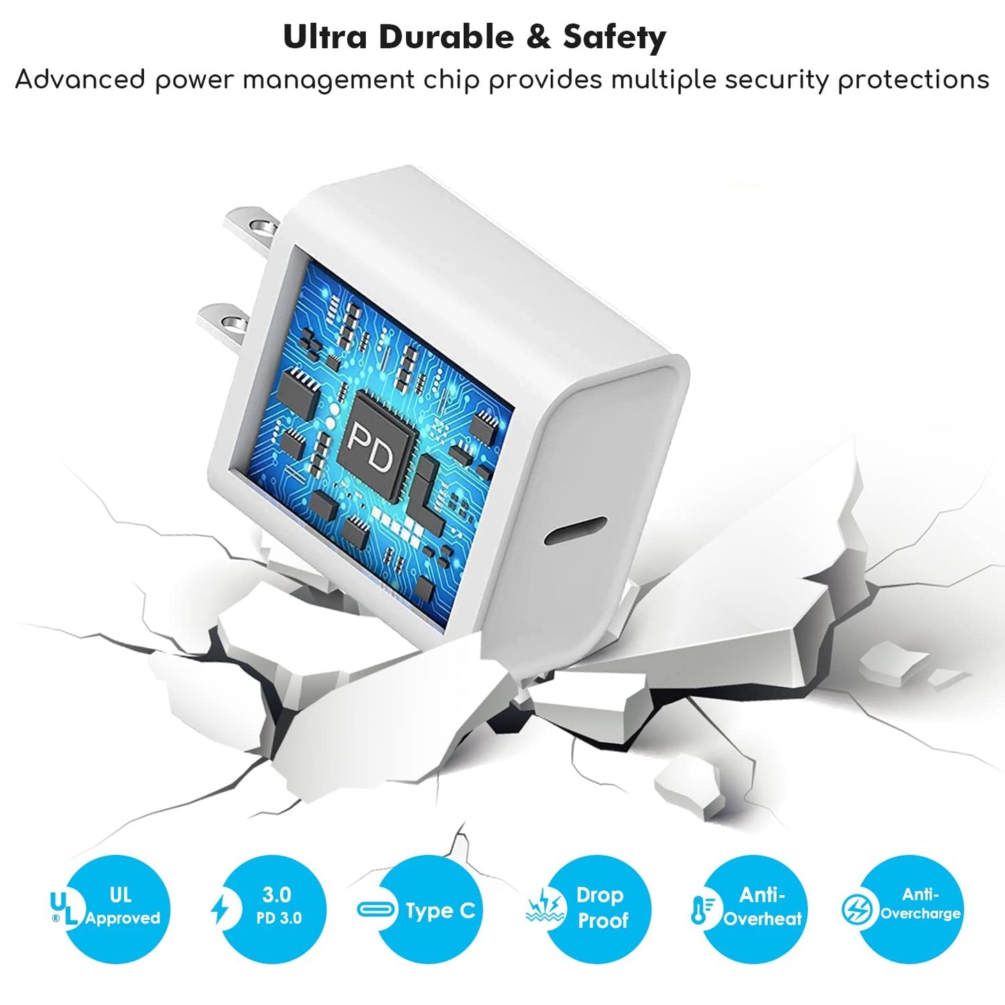 Fast iPhone Charger, Quick 10Foot USBC Wall Charger Phone Charge 2Pack 20W PD USB C Fast Charger Block + 10FT Lightning Fast Charging Cable for iPhone 14/Pro/Pro Max/Plus/13/12/11/XS/XR/X/SE2022/iPad