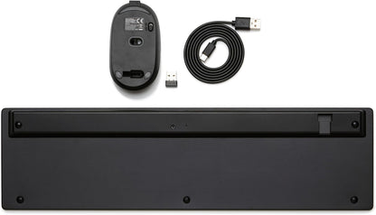 Amazon Basics Ultra Premium Wireless Keyboard and Mouse Combo - Rechargeable, Ultra Slim Design, Quiet, Full Size, Number Pad, Unifying Receiver, Black