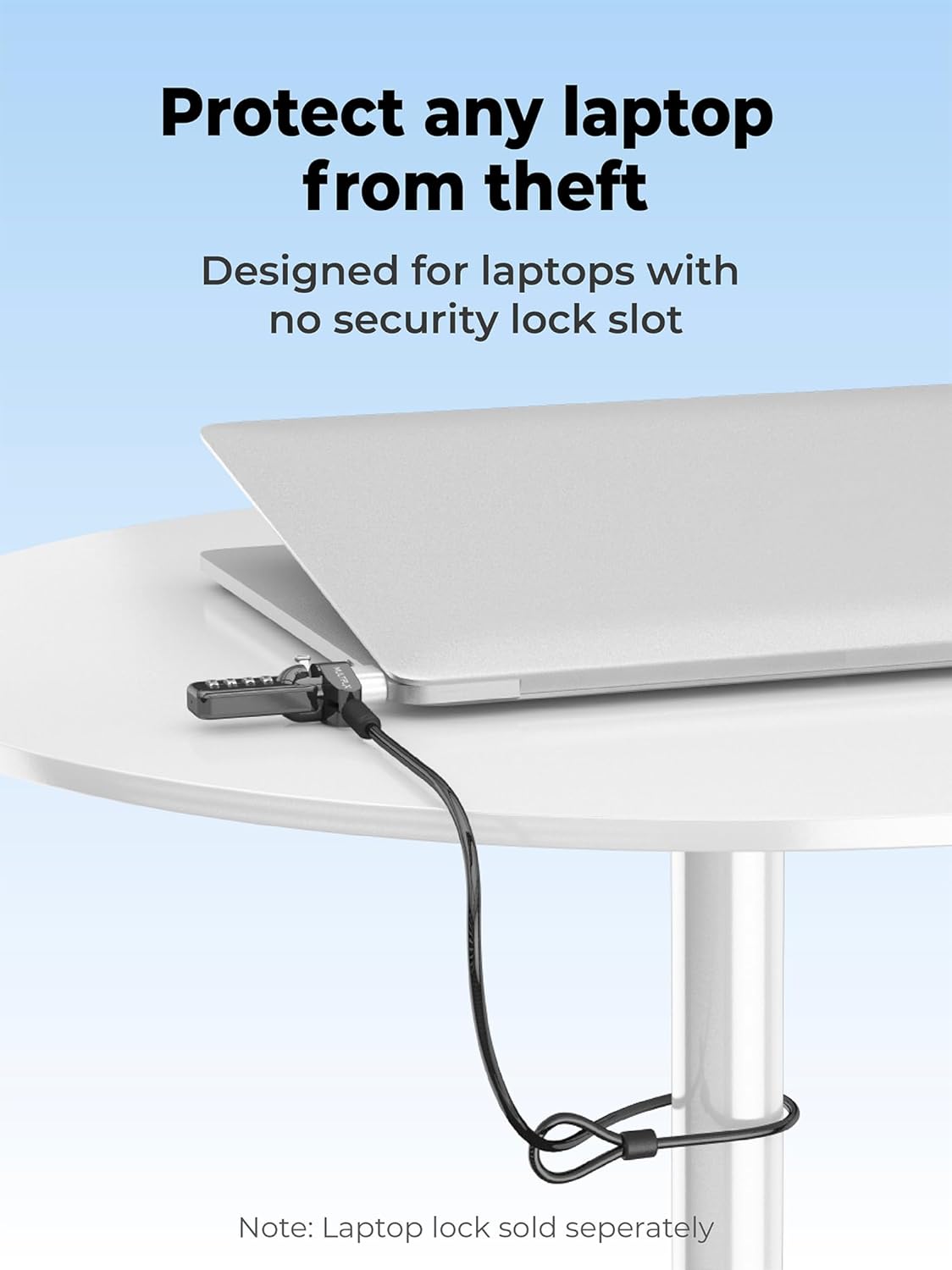 Laptop Lock Adapter for Kensington Lock | Adds Security Slot To Any Laptop inc MacBook | Use With Standard T-Bar Cable Locks | No Adhesive Needed