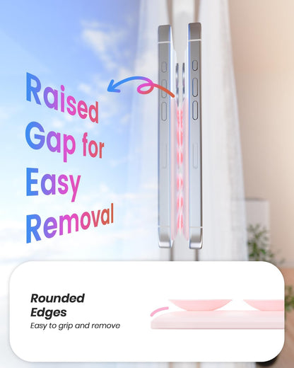 Klearlook Magnetic Suction Phone Mount for MagSafe Case, Silicone Sticky Phone Grip Holder for iPhone 16/15/14/13/12 Series, Removable Hands-Free Video/Selfie, Women Girl Teen Gift, Light Pink