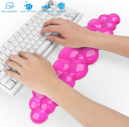 Gel Cloud Keyboard Wrist Rest, Cute Wrist Support and Arm Support Keyboard Rest for Keyboard Typing Pain Relief，Suitable for Office/Computer/Laptop/Gaming（Keyboard Wrist Rest Red）
