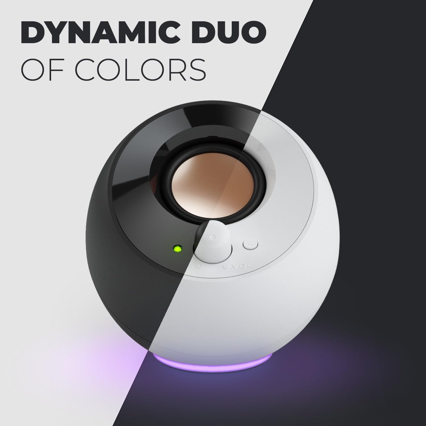 Creative Pebble SE Minimalist 2.0 USB-C Powered PC Speakers with RGB Lighting, 3.5 mm AUX-in, Up to 4.4W RMS Power for Computers and Laptops (White)