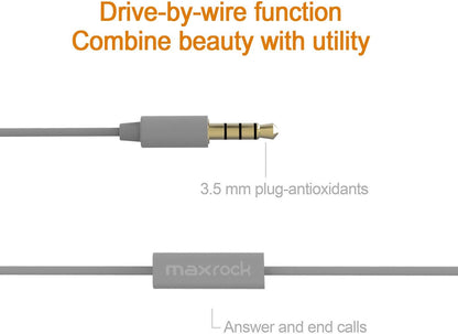 MAXROCK Sleeping Headphones, in-Ear Soundproof Earplug Soft Earbuds with Mic Noise Cancelling Sleep Earphones Earpods for Side Sleeper, Insomnia, Snoring, Air Travel, Bedtime Listening… (Gray)