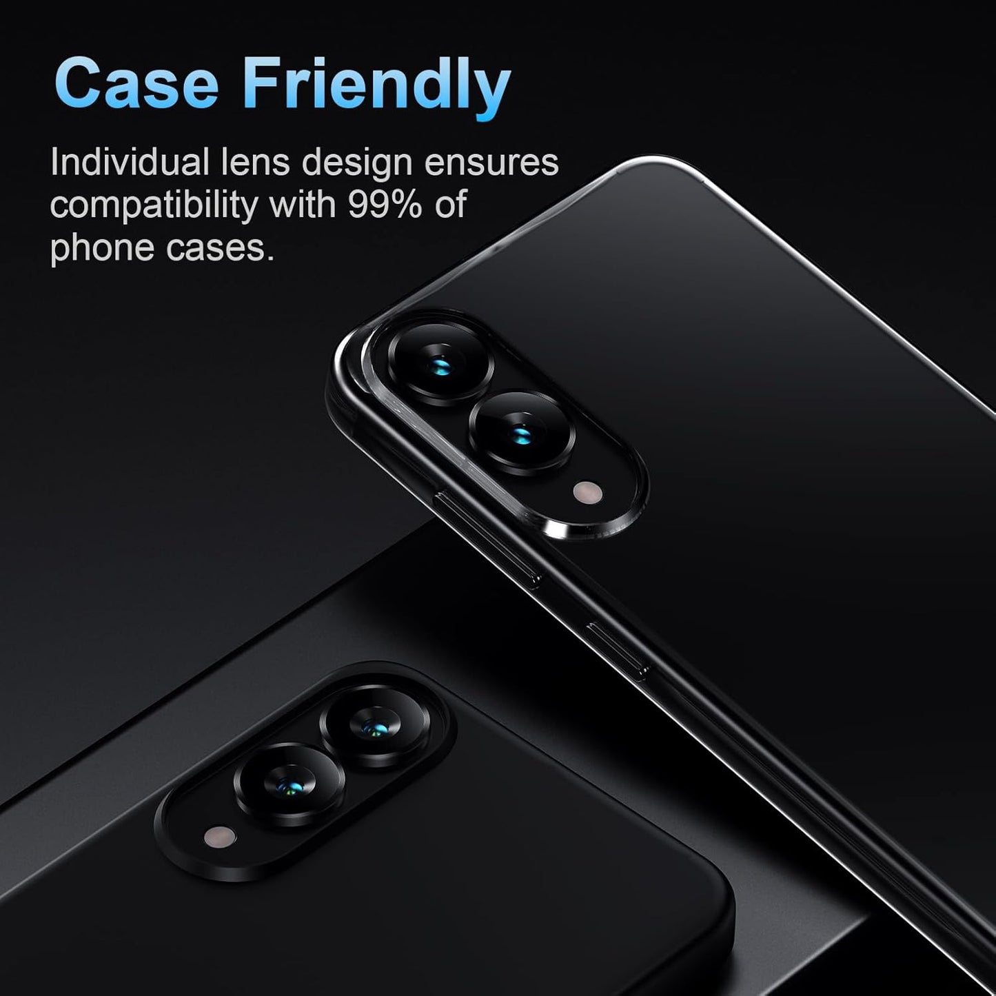 Korecase for Galaxy S25 Edge Camera Lens Protector, 9H Tempered Glass Anti Scratch Camera Screen Protector Shockproof Film Shcokproof Metal Ring Lens Protecor for Samsung S25 Edge,Colorful