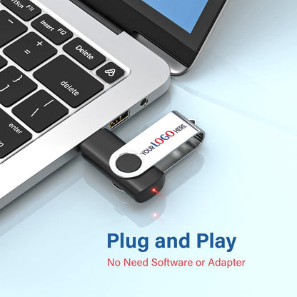 Personalized Flash Drives 32GB, Wooolken Customizable USB 2.0 Thumb Drives 10/20/50/100 Pack, Logo Memory Stick Custom Flash Drive USB Logo (Mixcolors)