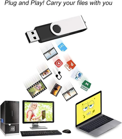 JUANWE 32GB Bulk Flash Drive 10 Packs, Mutipack USB Thumb Drives 2.0 Flashdrive Memory Sticks, Fat32 Jump Drive for Laptop Backup, Bulks Zip Drive Memoria Storage Sticks Pendrive Pack of 10 - Black