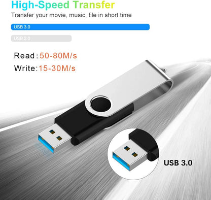 Aiibe 10 Pack 16GB Flash Drives - USB 3.0 Thumb Drive (Black)