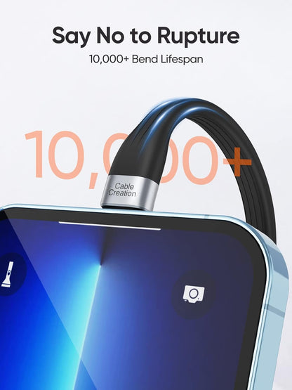 CableCreation MFi Certified iPhone Charging Cable - Short 15 cm, USB to Lightning, Fast Charging, Compatible with iPhone 14/14 Pro Max/13/12/12 Pro/11/X/XR/8/8 Plus/7/6S/6/SE, iPad