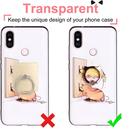 Cat Phone Ring Holder - EI Sonador Clear Cell Phone Ring Holder Transparent Stand Finger Grip (2 Gold Cat)