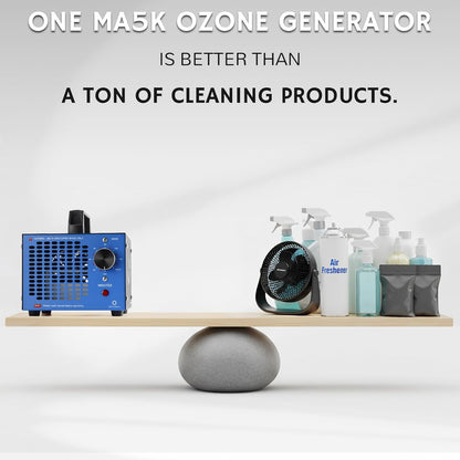 Airthereal MA5K Ozone Generator for Home, Ozone Air Ionizer Odor Eliminator with 120-Min Timer, Lightweight Design, Odor Removal for Car, Smoke, Pets, Basements, Covers Up to 2,000 Sq. Ft., Black