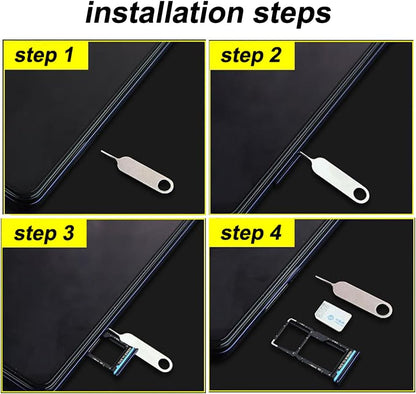 2 Pcs Universal Sim Card Tray Removal Key Tray Eject Pins, SD Removal Opening Tool with A Key Ring, for iPhone iPad Samsung Galaxy Google Pixel Phones