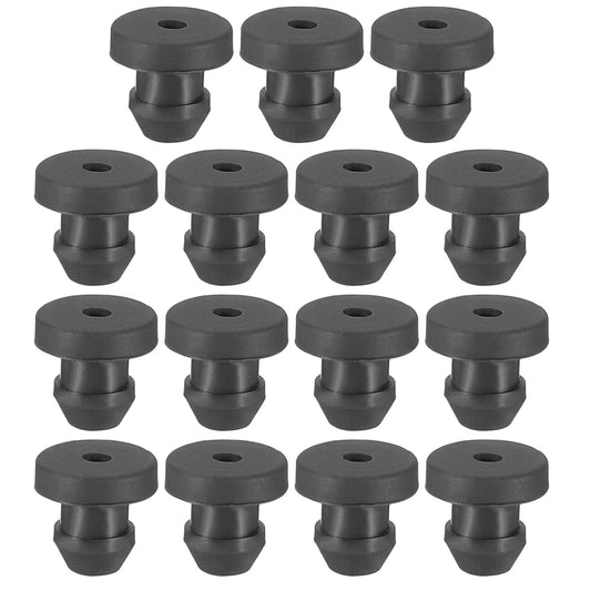 PATIKIL 5mm / 3/16 Inch Drill Hole,1/8 Inch ID Rubber Grommets, 15Pcs Top Hat Grommet for Wiring Eyelet Ring Gasket Automotive Firewall Cable Hole Plugs Wires Protection, Black