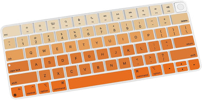 Allinside Silicone Keyboard Cover for iMac Magic Keyboard A2449/A2450, Protective Skin for iMac 24" Wireless Keyboard Released in 2021, US Layout, Ombre Orange