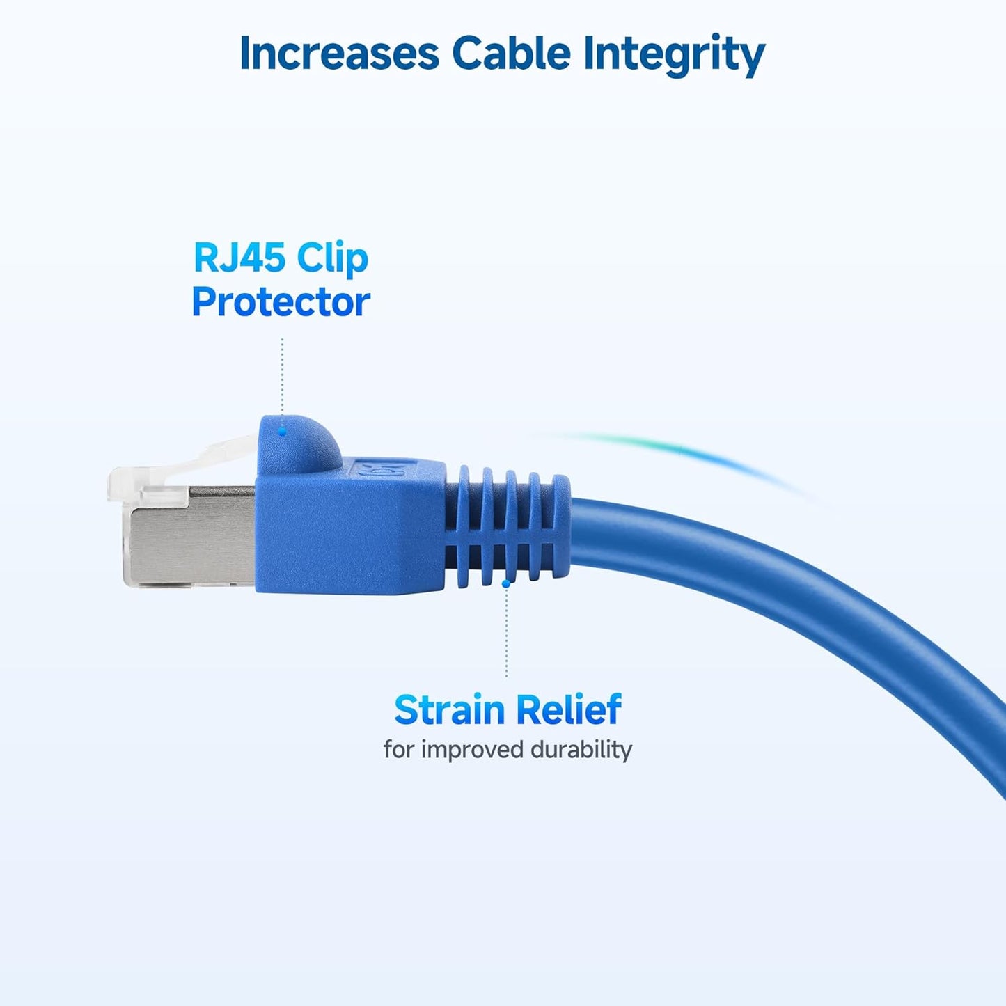 Cable Matters 100-Pack Cat6 / Cat5e RJ45 Strain Relief Boots, RJ45 Boot, Cat 6 Boot, Cat6 Ethernet Boots, Blue, Suitable for 6.5mm (0.25in) Ethernet Cables
