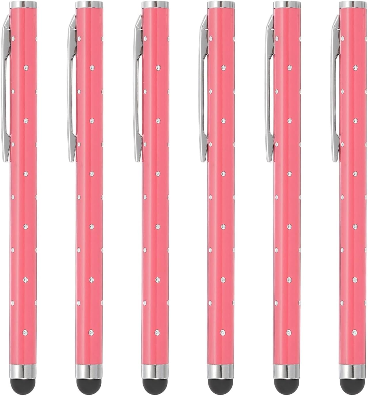 PATIKIL Stylus Pens for Touch Screens, 6 Pcs High Precision Universal Bling Stylus Crystal Metal Capacitive Pen for Touch Screen Devices Phone Tablets Laptop, Pink