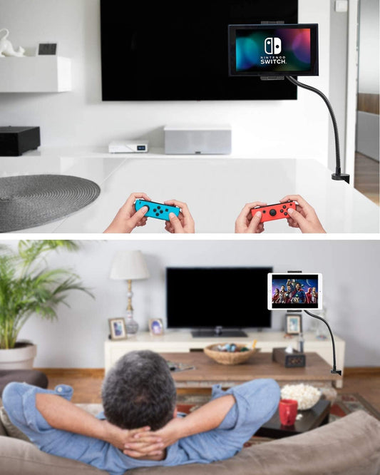 woleyi Gooseneck Tablet Holder Mount, Heavy Duty Desk/Bed Tablet Stand, Flexible Arm Clip for iPad Pro Air Mini, Galaxy Tab/Z Fold, Fire HD, Surface Pro/Go, Switch, iPhone and More 4.7-13" Devices