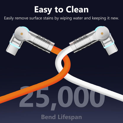 140W USB C to USB C Charger Cable [2-Pack 6.6FT], Type C Fast Charging Cable Compatible with MacBook Pro, iPad Pro Air, iPhone 16/16 Plus/16 Pro Max, Galaxy S23+/S23 Ultra, Orange+White…