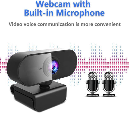 Webcam with Microphone&1080P HD Web Cam,Stand for PC/MAC/Laptop/Desktop, Wide Angle Web Cameras for YouTube,Skype,Zoom,Xbox One,Video Calling,Studying and PS4