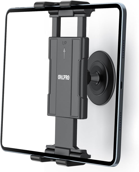 OHLPRO Tablet Wall Mount Holder for iPad, 360° Adjustable Swivel No-Drill 3M Adhesive Stand for Kitchen Compatible with 5-13 Inch Smartphones iPads Samsung Tab Fire HD Kindle & More Devices