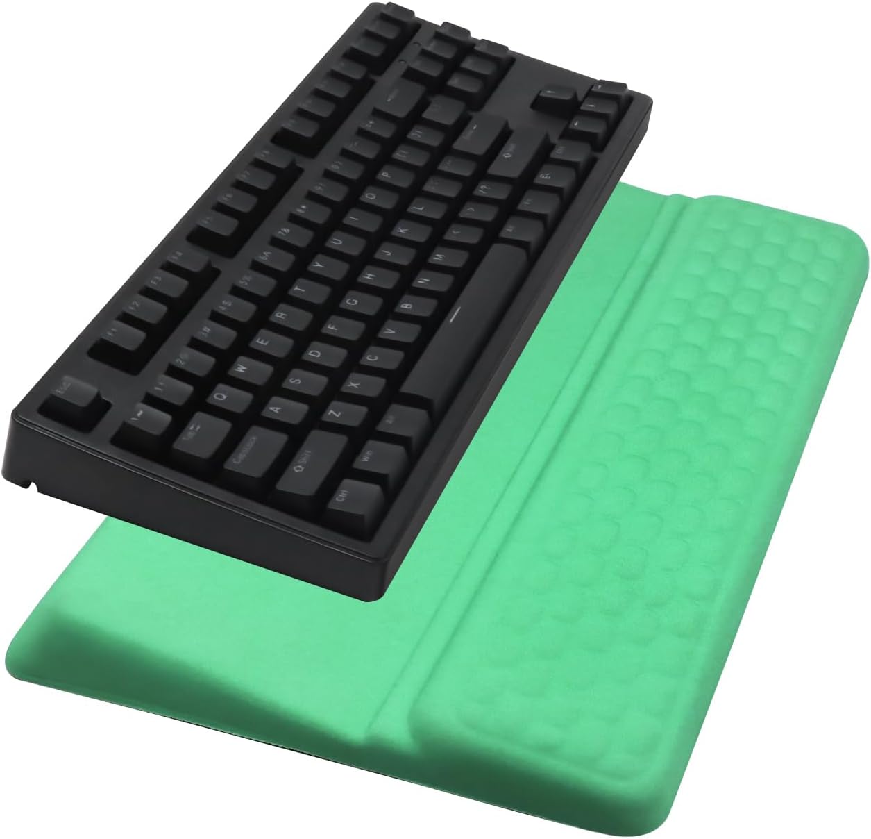 Computer Keyboard Stand Pad with Wrist Rest, Ergonomic Comfy Tilted Keyboard Stand Riser Holder Pad for Office Home (Green)