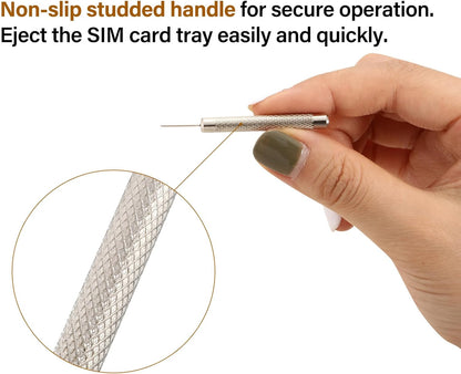 Outus 8 Pack Sim Card Removal Tool Sim Card Ejector Tray Pin Needle with 4 Cleaning Cloth Compatible with Most Phone Models