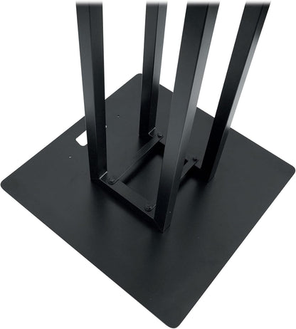 Rockville RTP33-TV Black Totem DJ Speaker/Lighting Stand, Detachable TV Mount, Adjustable Height, Stable Base, for DJs and Event Professionals