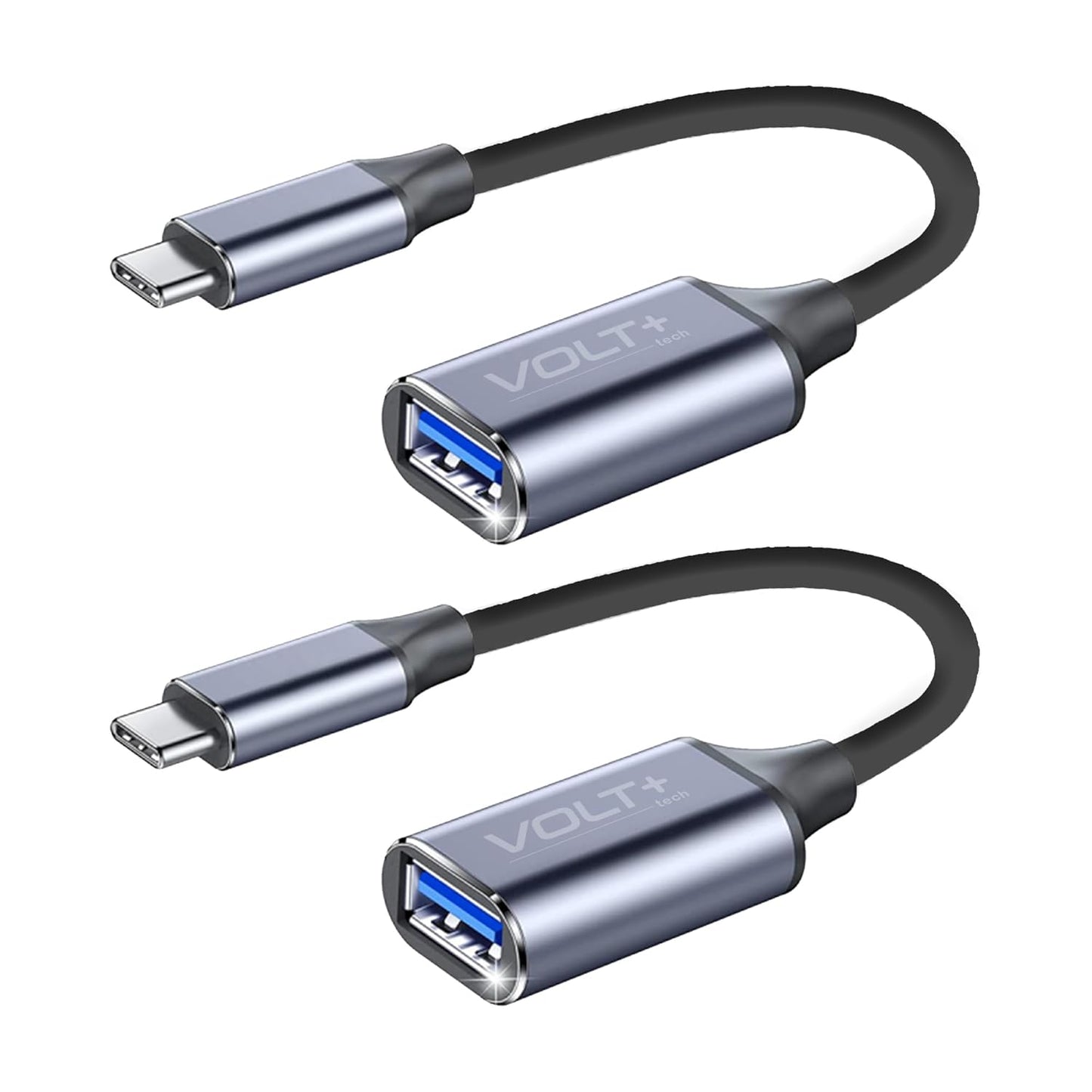 OTG USB-C to USB 3.0 Adapter [2Pack] Thunderbolt 3 Compatible with Apple MacBook Pro/Air iPhone 16 Pro Max/Plus/15 Samsung Galaxy S24/S23/S22/S21