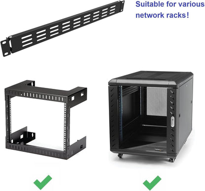 1U Hinged Vented Rack Mount Blank Panel Spacer for 19in Server Rack or Network Cabinet (1U Vented Blank Panel) (Pack of 2)