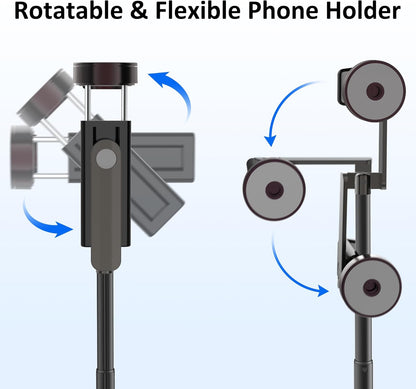 Selfie Stick Aluminum Alloy Selfie Stick Tripod with Remote Foldable Travel Tripod Stand 270 Rotation Compatible with iPhone/Android/Go Pro Camera