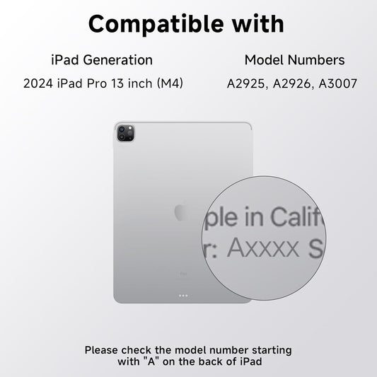 iPad Keyboard Case for 2024 M4 iPad Pro 13 inch, Magic Wireless Keyboard with Trackpad 7 Color Backlit, 360° Rotating Stand Transparent Protective Cover with Pencil Holder (Purple)