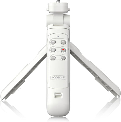 AODELAN Wireless Shooting Grip Tripod with Remote Control for Vlogging, for Sony ZV-E10,ZV-1,ZV-1 II, ZV-1F, a6100, a6400, a6600, a7 III, a7R III, a7R IV, a9, a9 II, Replace Sony GP-VPT2BT（White