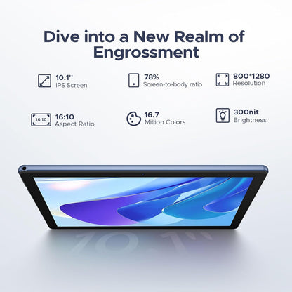 DOOGEE U10(2025) 10 inch Tablet with Keyboard, Android 15 Tablet 16GB+128GB/2TB Expand, 2.0GHz Quad Core Gaming Tablets,5060mAh,1280x800 IPS HD Touchscreen,WiFi 6,Dual Camera,BT5.0,Widevine L1,Blue