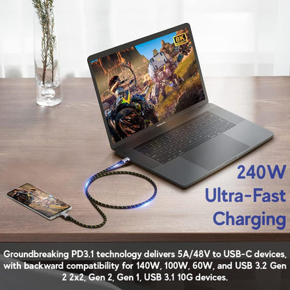 LINKUP USB 4.0 USB C to USB C Cable | Thunderbolt 4/3 Compatible | Type C Charger for MacBook and iPhone | 240W Fast Charging | 40Gbps Data Transfer | 8K@60Hz Display Cord | Use with all USB C devices