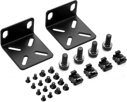 Rack Mount Kit for 17.3 inch Switches, Adjustable Rack Ears for Buffalo Tech, Cisco, NETGEAR,Dell, D-Link, Linksys and TRENDnet Products, Adjustable Hole Distance 14-29mm