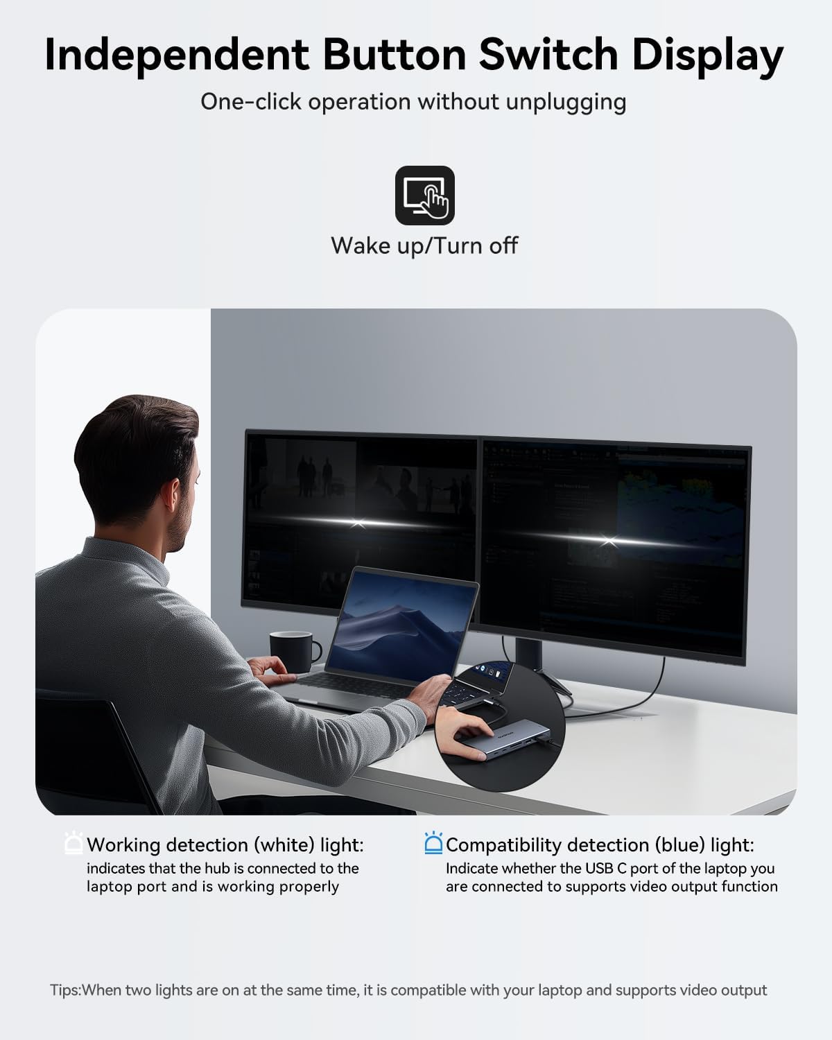 USB C Docking Station Dual Monitor 15 in 1 Laptop Docking Station Triple Display for Dell HP Lenovo Thinkpad Surface, USB C Hub Multiple Adapter Dongle with 4K HDMI+VGA+USB Port+Button+PD+Ethernet