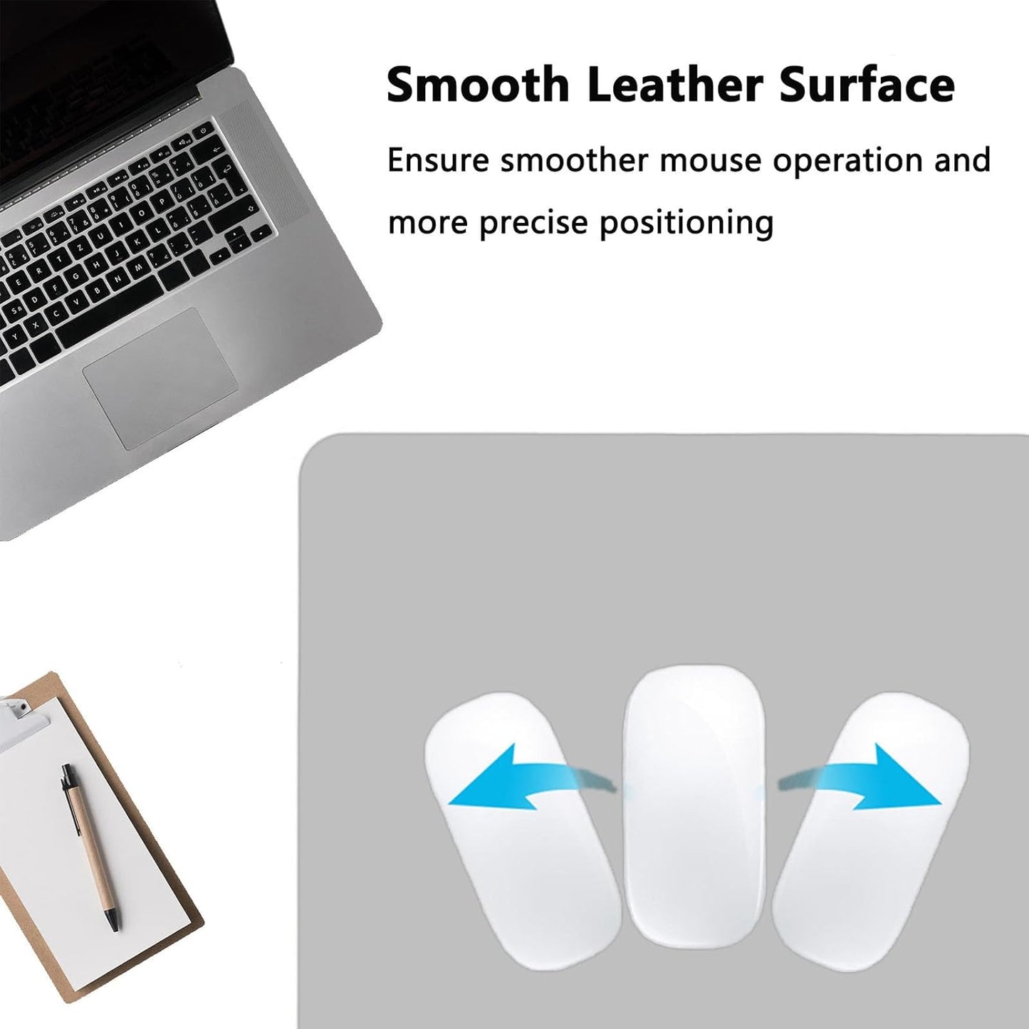 PU Leather Desk Pad Protector Gaming Mouse Pad Non Slip Desk Mat for Keyboard and Mouse Waterproof Desk Writing Pad for Office and Home Desk Accessories(Gray, 31.5 * 15.7)