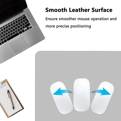 PU Leather Desk Pad Protector Gaming Mouse Pad Non Slip Desk Mat for Keyboard and Mouse Waterproof Desk Writing Pad for Office and Home Desk Accessories(Gray, 35.4 * 17.7)