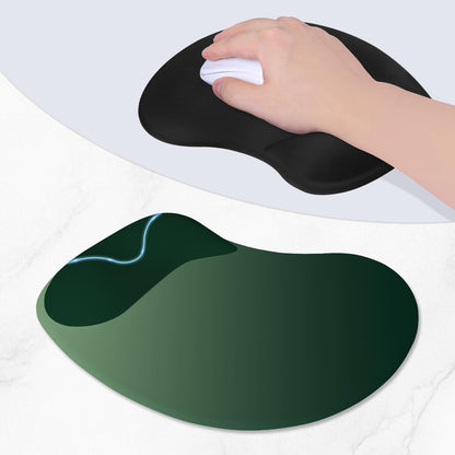 ITNRSIIET Ergonomic Mouse Pad, Cushioned Gel Wrist Rest, Non-Slip Base, Smooth Surface, Cute Multi-Color, 9.5 x 8.2 in, Deep Green Gradient
