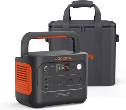 Jackery Explorer 1000 v2 Portable Power Station and Carrying Bag, 1070Wh LiFePO4 Battery,1500W AC/100W USB-C Output, 1 Hr Fast Charge, Solar Generator for for Outdoor, Camping