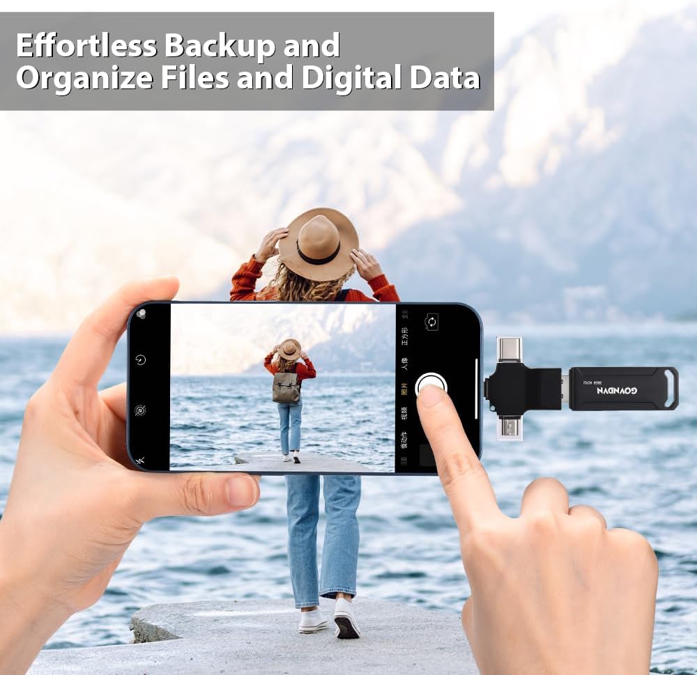 Auto-Backup All Devices Photo Stick 512GB iStore Pro, Real Capacity 4-in-1 iPhone Photo Memory Stick USB Flash Thumb Drive for Photos, Videos & Contacts for iPhone, iPad, Android, PC, Tablets