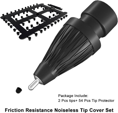 Upgraded Pencil Tips fits for Apple 2nd 1st Gen USB-C iPad Pro Pencil,No Wear Out Fine Point Apple Pen Tip &Noiseless Friction Nib Covers Set, Make iPencil 1 / Pencil 2 Work Like a Charm,Black