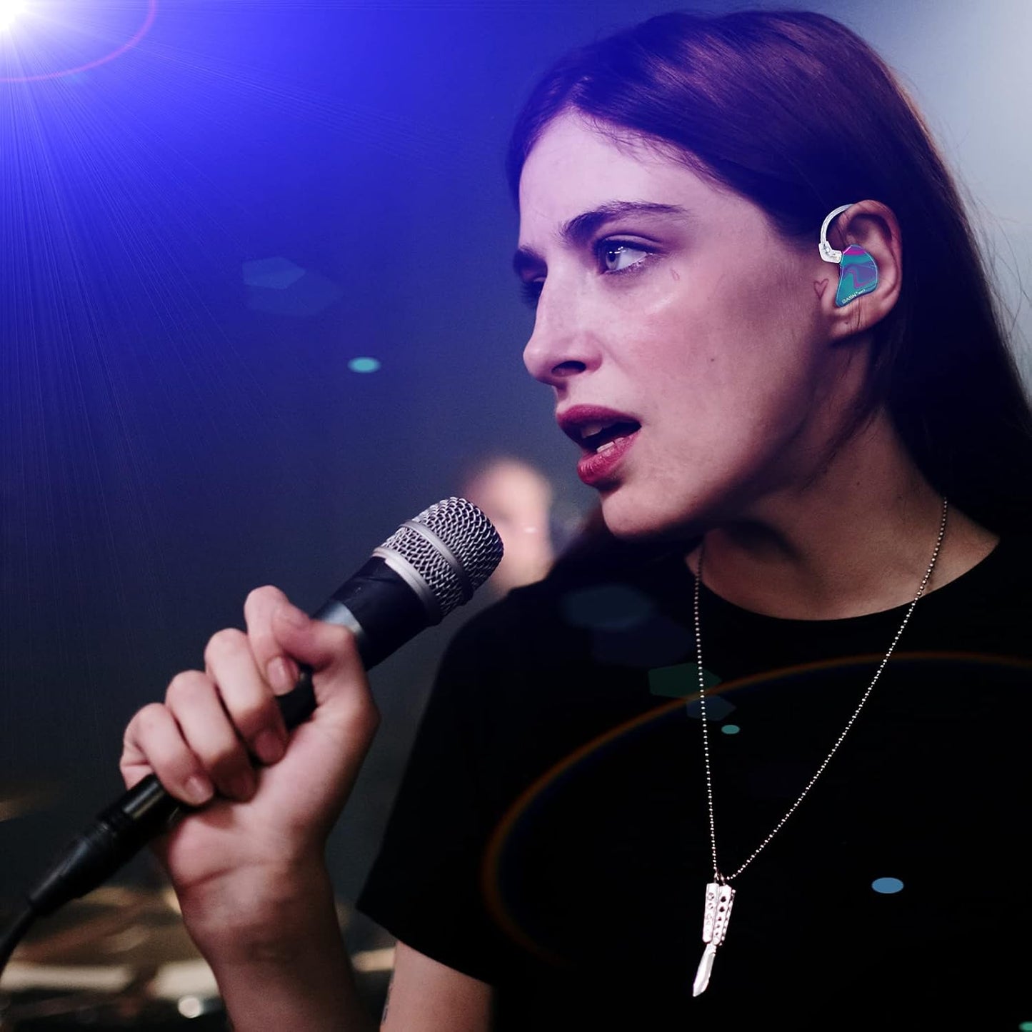 BASN MMCX Triple Driver in-Ear Monitors with Rich Bass, HiFi Stereo IEM Earphones with Upgraded Detachable Cables for Audiophiles Musicians (Purple Aurora)