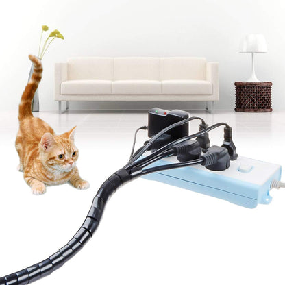 33FT XHF 5/16" Spiral Cable Wrap 8mm(Wrapping Range:6mm-60mm) Cord for Computer Electrical Wire Organizer Sleeve Hose RoHS Black