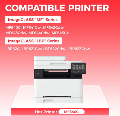 054 Toner Cartridge Set 4-Pack Replacement for Canon 054 CRG-054 054H Compatible with Canon ImageCLASS MF642Cdw MF644Cdw MF641Cdw LBP622Cdw LBP623Cdw MF641Cw Printer Ink chip Black Cyan Yellow Magenta
